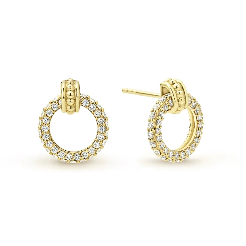 Elegant Drop Stud Earrings-Meridian 18K Gold Circle Diamond Stud Earrings