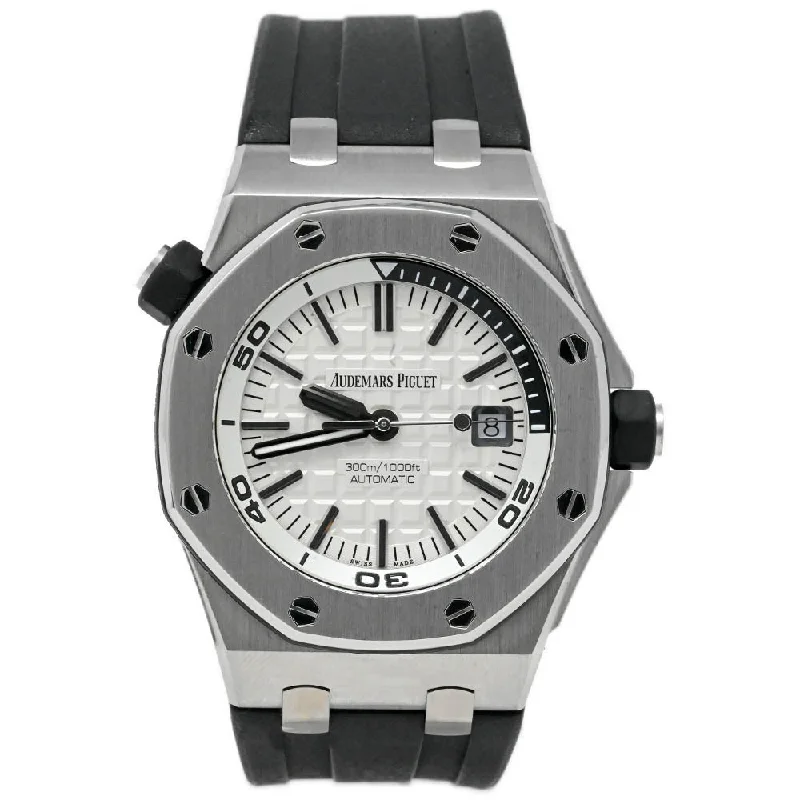 Elegant Leather Strap Watch for Men-Audemars Piguet Royal Oak 42mm Black Dial Watch Ref# 15710ST.OO.A002CA.02