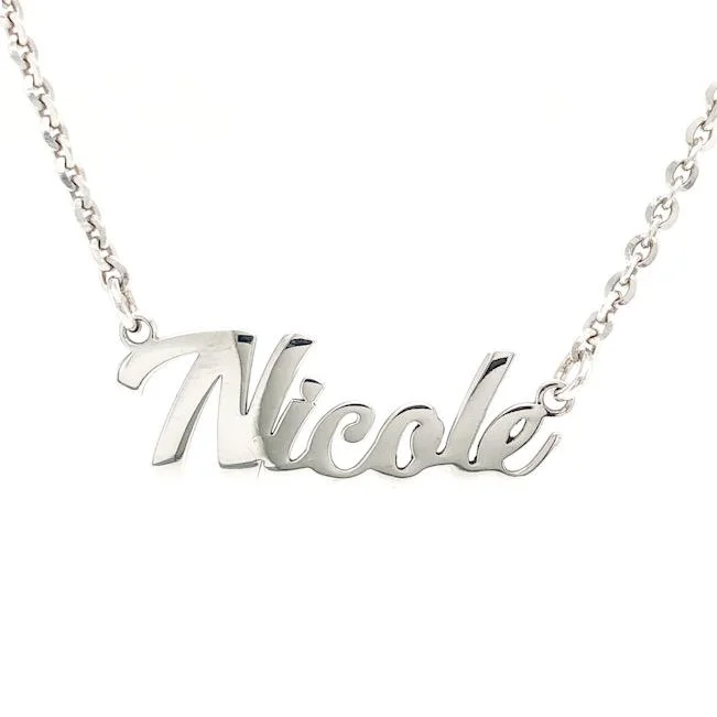 Adjustable Pendant Necklace-SS Script Name Necklace