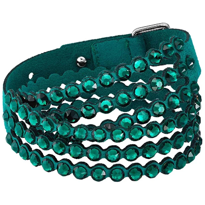 Elegant Beaded Bracelet-Swarovski Women's Bracelet - Power Green Crystals Double-Wrap Adjustable | 5511700