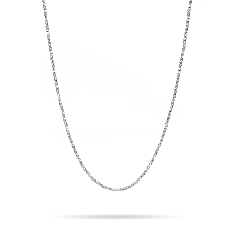 Trendy Choker Necklace-Bead Chain Necklace in Sterling Silver