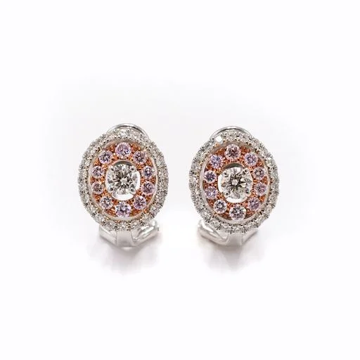 Adjustable Earrings-Two-Tone 4/5 ctw Diamond Halo Earrings