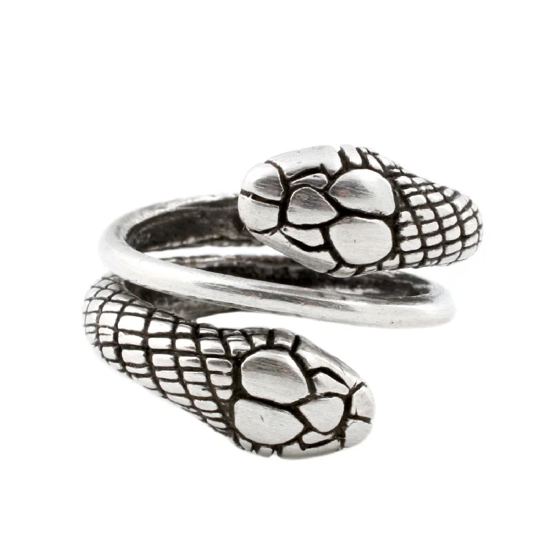 Silver Double Snake Ring