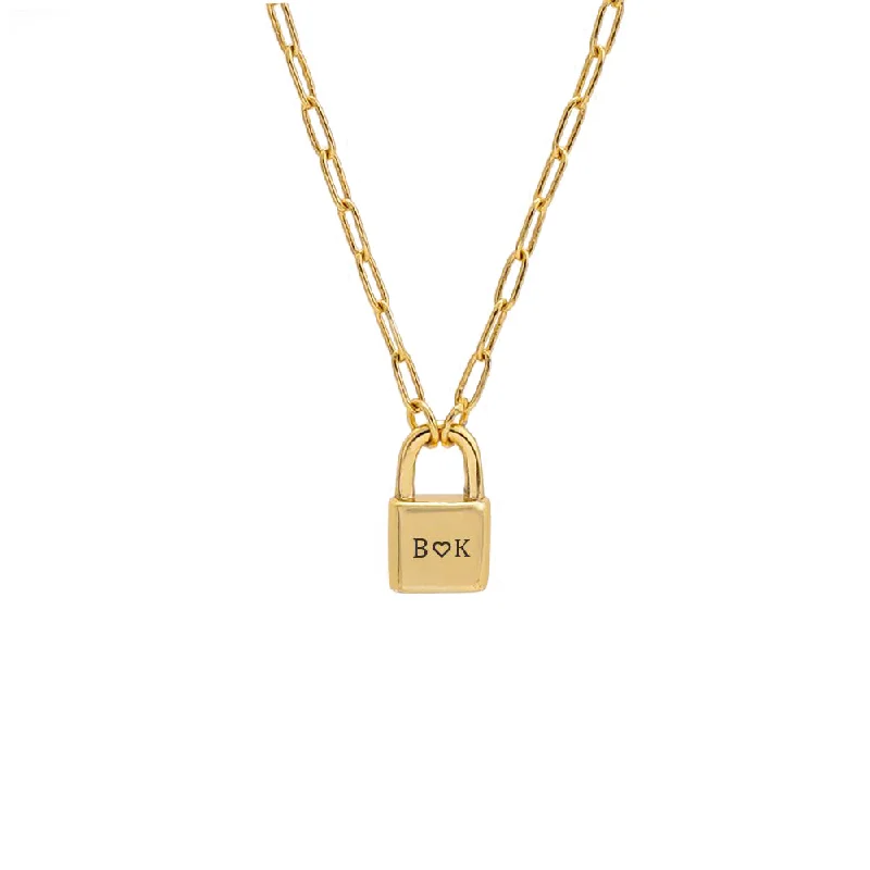 Romantic Gold Necklace-Personalized Lock Necklace