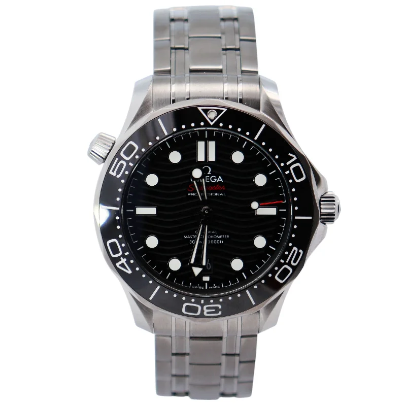 High-End Analog Watch for Women-Omega Seamaster 42mm Black Dial Watch Ref# 210.30.42.20.01.001