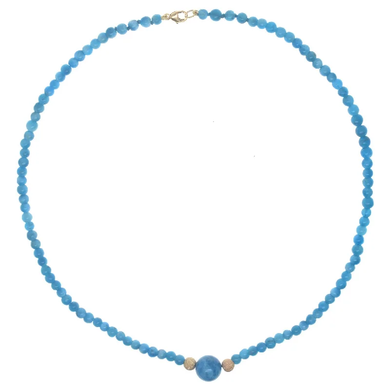 Bohemian Style Necklace-Pom Necklace - Apatite