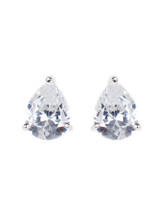 Embellished Drop Earrings-Pear Cut Stud Earrings