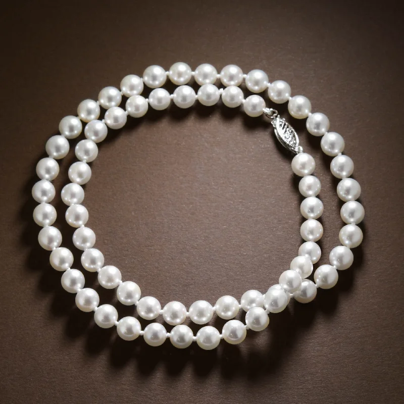 Vintage Pearl Necklace-Splendid Strand Of Akoya Pearls