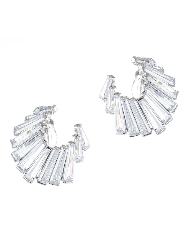 Butterfly Shape Earrings-Baguette Crescent Earrings