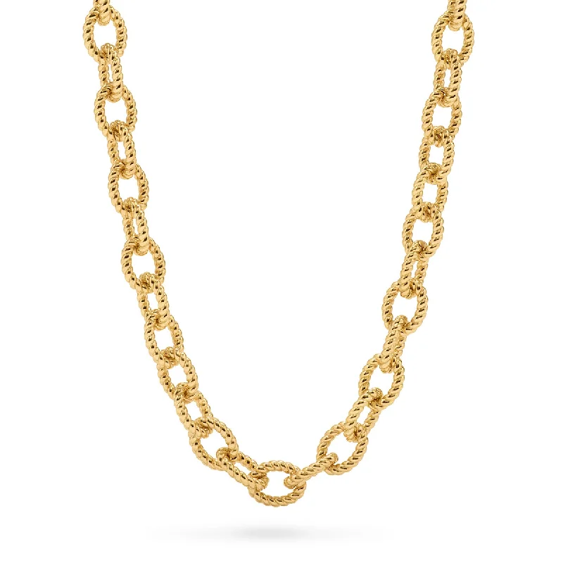 Simple Pendant Necklace-Victoria Small Chain Necklace, 18" - Gold