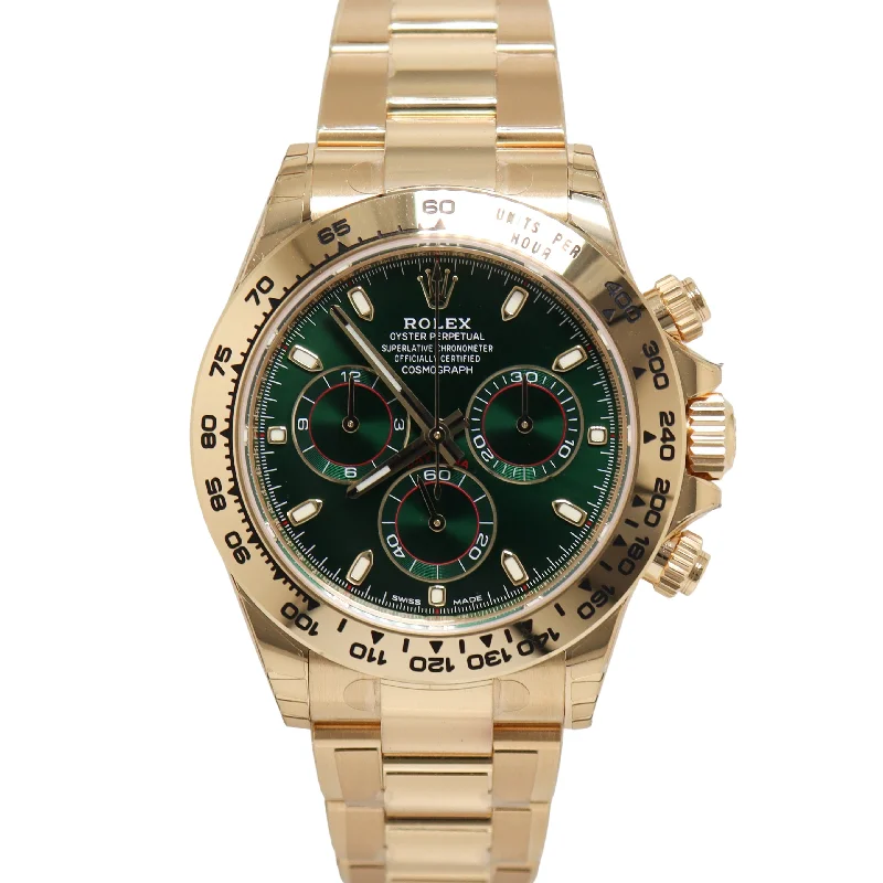 Men's Watch with Day Date Display-Rolex Daytona 40mm Green Dial Watch Ref# 116508