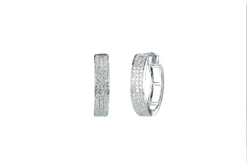 Cute Heart Earrings-1/4 ctw Diamond Hoop Earrings