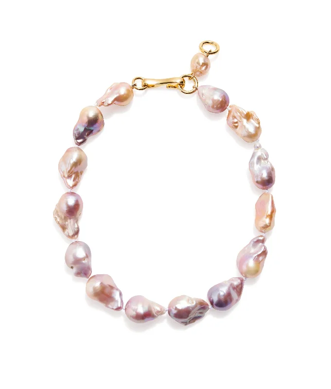 Unique Silver Chain Necklace-Estate Pearl Necklace In Pink