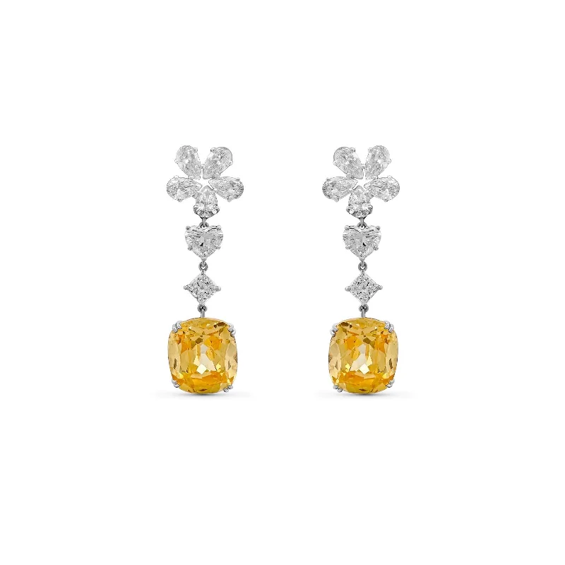 Stylish Stud Earrings-Diamond Earrings 7.81 cts TW Yellow Cl Stone 42.83 cts