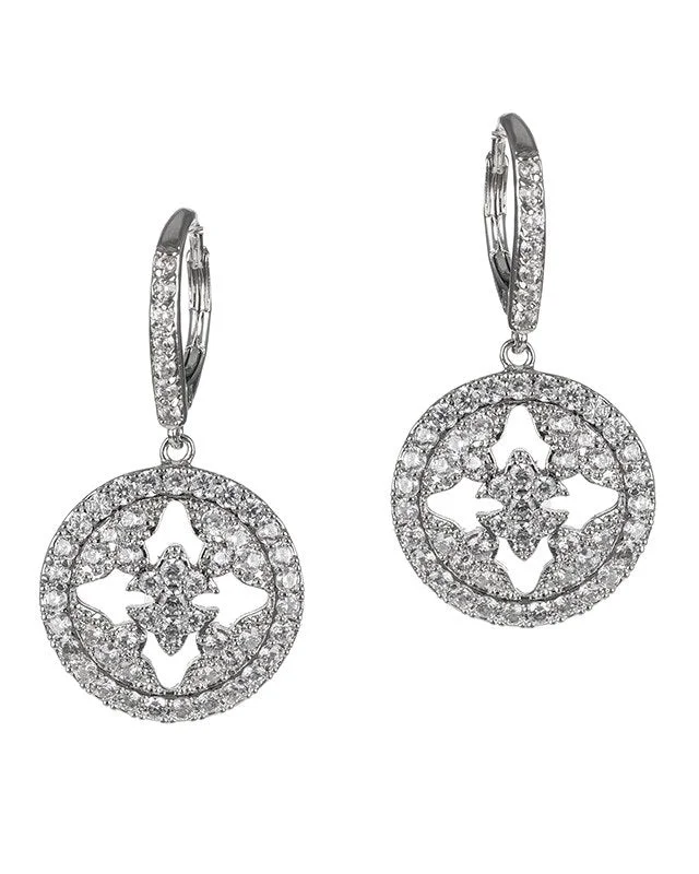 Elegant Hoops with Diamonds-Duchess Disc Drop Earrings